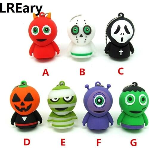 New Halloween Monster usb flash drive disk Mummy/Devil memory stick pendrive Pen drive personalized 4GB 8GB 16GB 32GB mini gift
