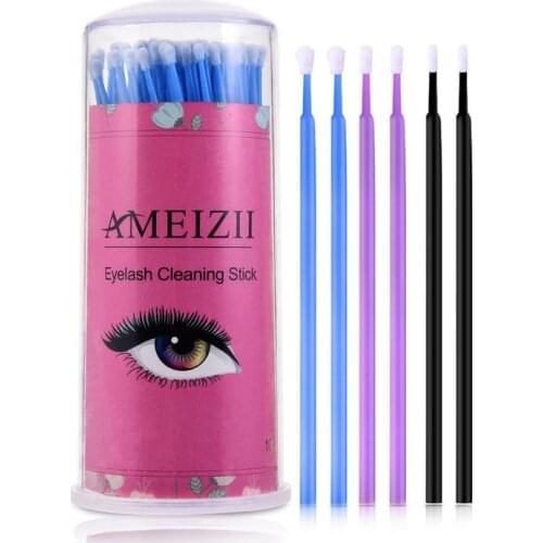 100Pcs/Pack Disposable Eyelash Makeup Brushes Individual Lash Cleaning Stick Micro Macara Brushes Eyelash Extension Tools