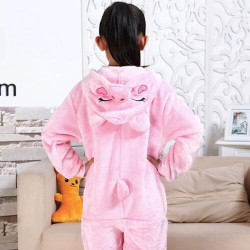 Children Clothing Pink Pig Animal Pajamas Cosplay Costumes Unisex kids clothes Boys Girls Flannel Sleep Tops Onesies Pyjama robe
