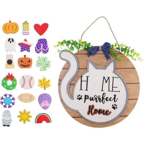 Hanging Decorations Cat Shape Door Hanger Home Decoration Accessories Welcome Sign Hangers Kawaii Room Decor