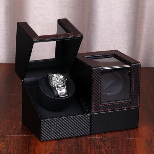 New 2021 Watch Winder For Single Watch Black Leather Mechanical Watch Winder Mens Watch Storage boxes Case