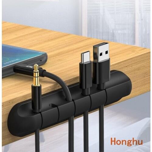 Universal Desk Finishing Cellphone Charging Cables Storage Tie Fix Line Manager USB Cable Organizer Wire Winder Earphone Holder