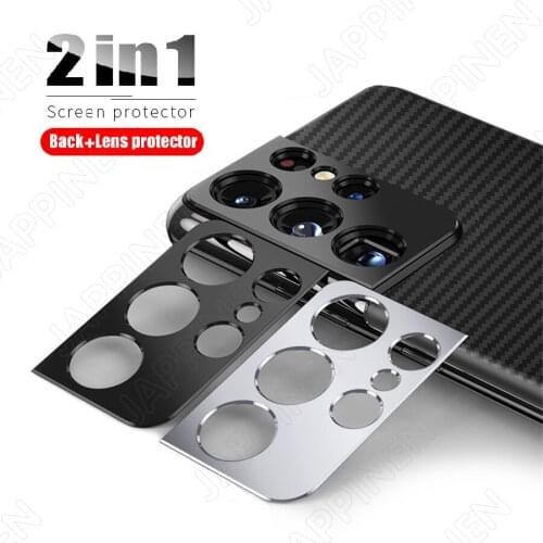 Metal Ring Camera Lens Protector For Samsung Galaxy S20 Note 20 S21 Ultra S20 FE S21 Plus A72 A52 +Carbon Fiber Screen Protector