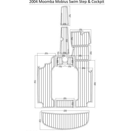 2004 Moomba Mobius Swim Step & Cockpit Pad Boat EVA Teak Decking 1/4" 6mm