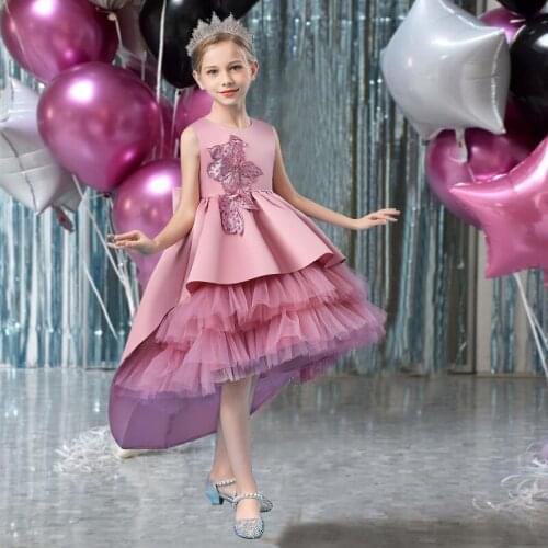 2021 Formal Fluffy Tutu Dress 1st Birthday Dress For Baby Girl Clothes Embroidery Princess Dresses Party Ball Gown 1 2 3 8 Year