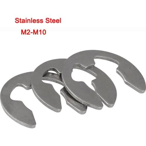 316 Stainless Steel GB896 E Clips External E Clips Washer Circlips Retaining Snap Ring For Shaft Fastener M2-M10