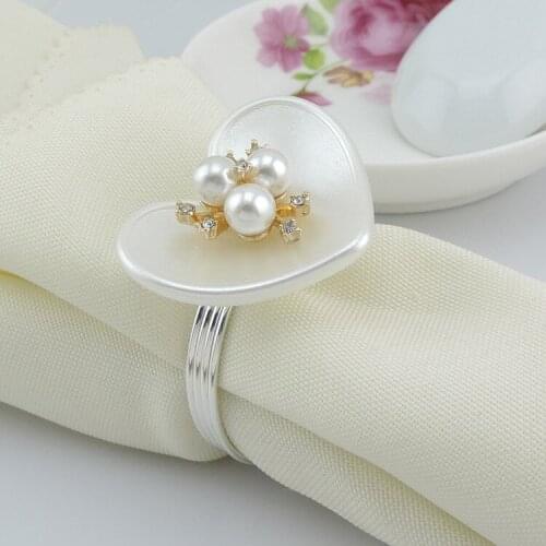 4pcs/lot High-end heart-shaped ring napkin ring, European-style hotel restaurant napkin buckle decorated banquet