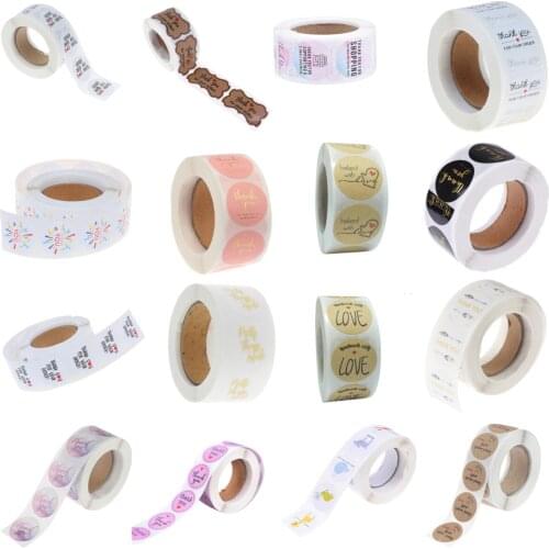500pcs Pink Label Stickers Cute Circle Paper Thank You Seal Labels For Your Order And 1 Inch Handmade Stationery Stickers