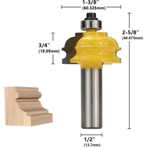Architectural mold router bit 1/2 '' (12.7mm) tenon wood cutter knife line cutter for wood tools