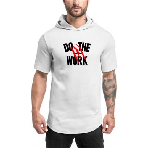 Brand Clothing Sweatshirts Mens Short Sleeve Gyms Tops Hoodies Sporting Sweatshirt Workout Tracksuit Cotton Fitness T-shirt