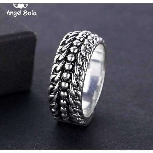 Ancient Silver color Retro Mens Ring Finger Punk Buddha Ring Couple Jewelry Wholesale Bijoux Femme Engagement Ring Accessories