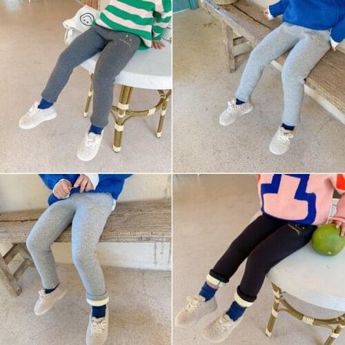 Childrens clothing Thick warm girls leggings pants childrens pants autumn and winter wear girls warm trousers