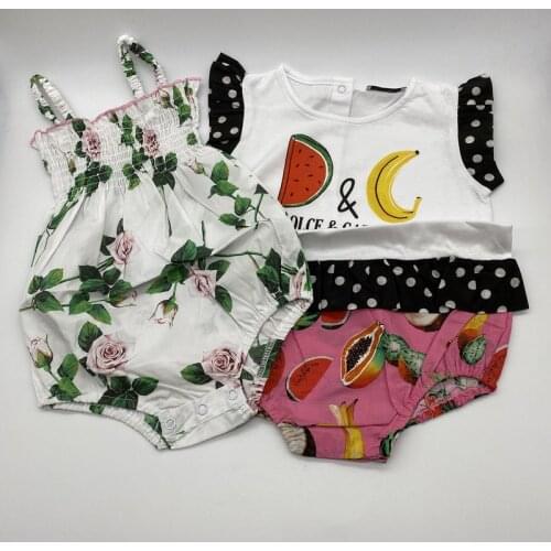 Baby Girls Flower Romper Party Boutique Flower Printed Clothing for Girls Bohemian Romper Infant Summer Clothes