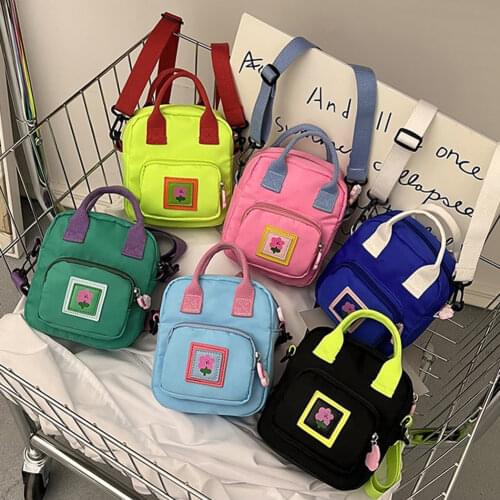 Child Backpack Cute Children Kindergarten Canvas Hit Color Cartoon Backpack Boys Girls Student School Small Handbags Rucksacks