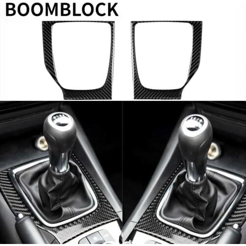 For Mazda 3 Axela 2013 2014 2015 2016 Car styling accessories Carbon Fiber sticker Manual MT Gear Shift Panel Cover Trim Frame