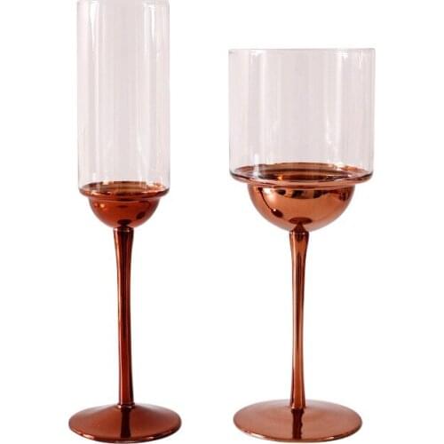 Europe Creative Plating Wine Glass Rose Gold Crystal Champagne Cocktail Cup Goblet Kitchen Dining Bar Wedding Drinkware