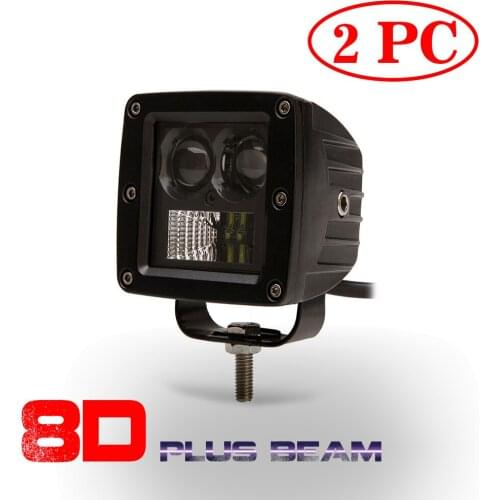 2PC 12V24V LED Car Work Light 7D Beam Headlight 20W Optical Lens Square Fog Light Lamp Truck Motorcycle 4x4 engineering vehicles