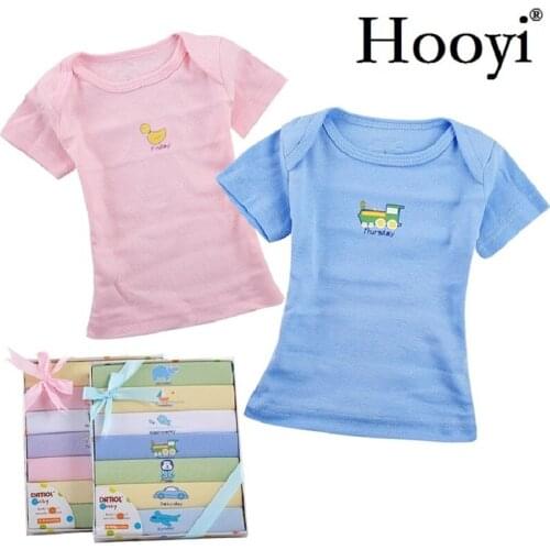 Hooyi Newborn T-Shirts Baby Boy Clothes Girls Tops Monday To Sunday 100% Cotton Soft Week Everyday Babies Tees Shirts Tee Shirt