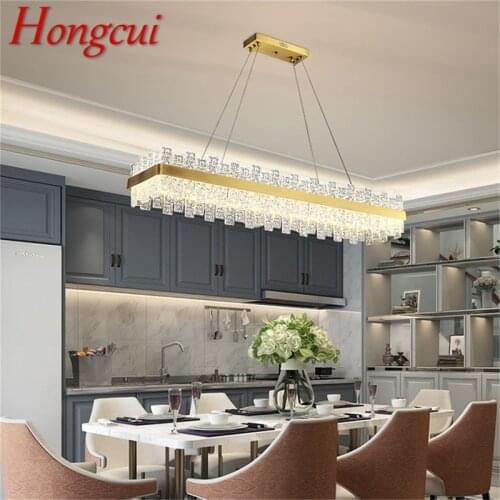 Hongcui Pendant Lights Postmodern Gold Luxury Brass Round LED Lamp Fixture For Home Decoration