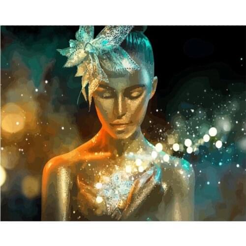 Full Square Round Drill 5D Diy Diamond Painting Artistic abstraction Golden goddess Embroidery Cross Stitch Home DecorZP-2319