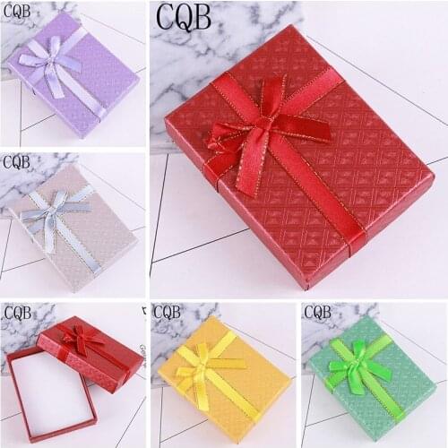 Ring Necklace Womens Multicolor Bow Gift Jewelry Box Earrings Lucky Frame Pearl Wholesale Brand Tray Wedding Wishing Bracelet