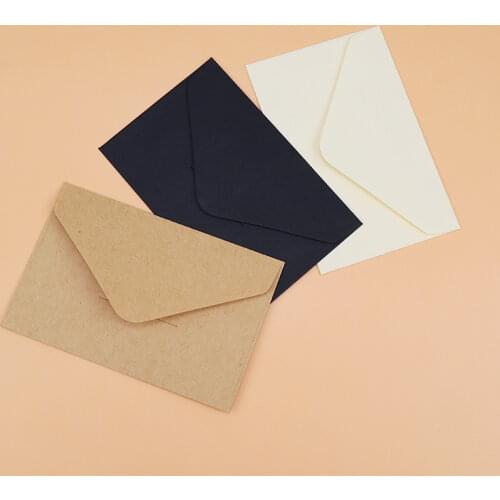 20/40/80PCS Classical White Black Kraft Blank Mini Paper Window Envelopes Wedding Invitation Envelope Gift Envelope