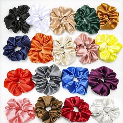 2021 best seller Hair accessories Anti-silk satin colonic hair ring scrunchies solid color fabric art head ring head rope