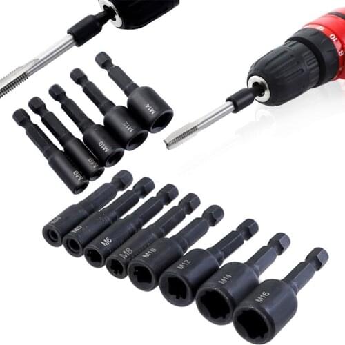 M4-M16 Tap Socket Collet Wrench Set Machine Die Socket Adapter Hex Shank Square Driver Thread Screw Tapping Chuck