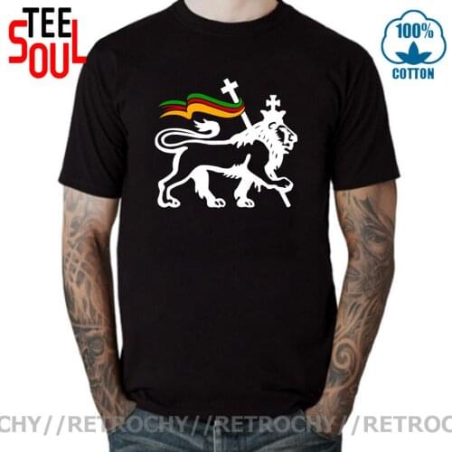 Fashion Lion Of Judah Reggae Music Rastafari Rasta t shirt for men cotton awesome summer gents t shirt tee clothing Natural Tops
