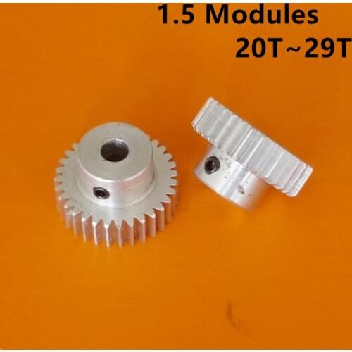 Aluminum Alloy 1.5 Modules 20T-29T Tooth Bore 6 6.35 7 8 9 10 11 12 13 14 15mm Cylindrical Convex step Gear