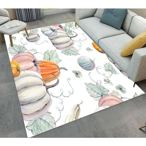 Cartoon Pumpkin Print Floor Door Carpets Living Room Bedroom Rugs Bathroom Kitchen Anti-slip Mats Carpet Rectangle Home Decor