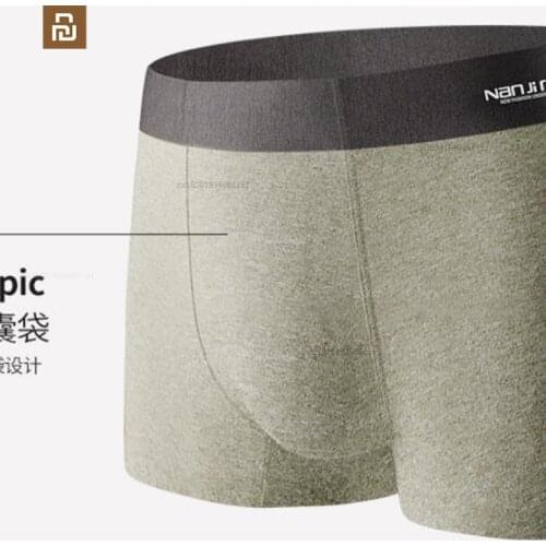 Xiaomi graphene mens underwear solid color cotton seamless autumn and winter breathable boxer briefs mens boxer briefs