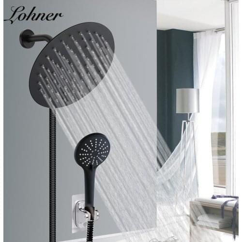 Black Shower Head Set Bagno Ducha Bathroom Doccia Pommeau Camping Douche Draagbare Chuveiro Lazienka Casa De Banho Douchette