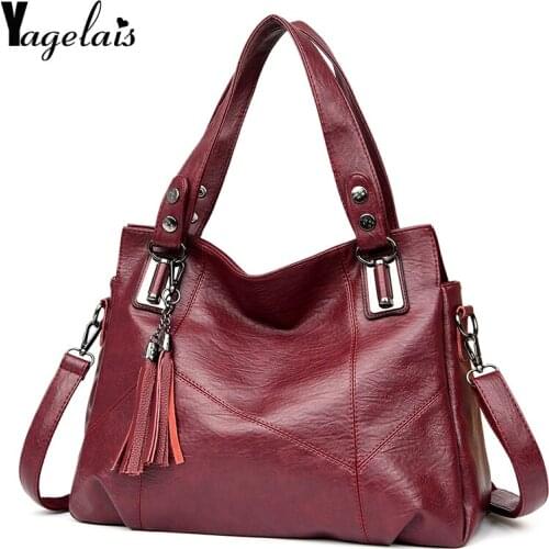 New Soft Leather Multicolor Shoulder Bag Tassel Design Fashion Messenger Female Totes Crossbody Bags For Women Handbags