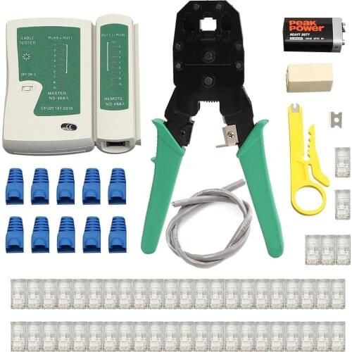 Stripping Crimping Pliers Network Cable Clamp Pliers Tool Kit Set Professional Network Cable Tester RJ45 LAN Cable Tester