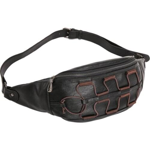 Luxury Waist Bag Men Fanny Pack Waterproof Chest pack Banana Bags PU leather Fashion Belt Bag Travel Waist pack Phone pocket