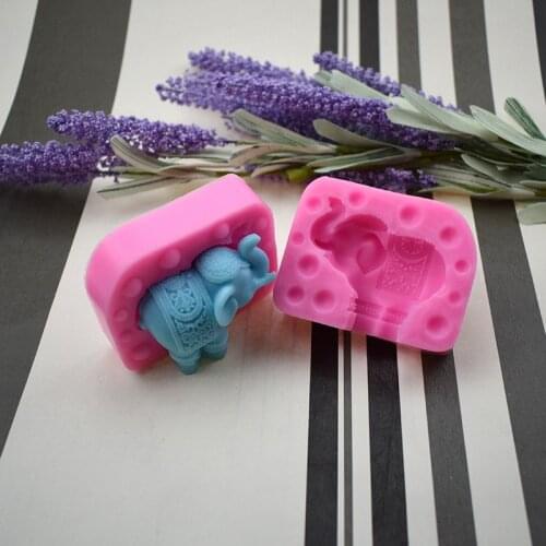Handmade 3D Elephant Silicone Fondant Mold Art Craft Tool DIY Chocolate Pastry Aromatherapy Candle Office House Party Cake Decor