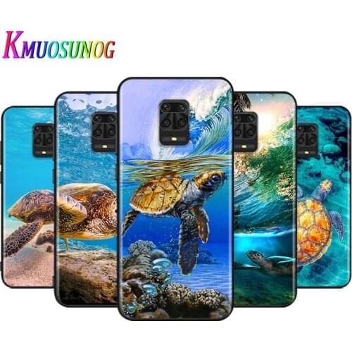 Cute Sea Turtle For Xiaomi Redmi Note 9 9S Max 8T 8 7 6 5 Pro 5A 4X 4 Silicone Soft Phone Case Bright Black Cover