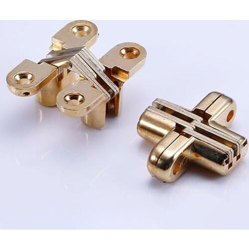 Zinc alloy + Iron Hidden Cross Hinge Invisible Concealed Furniture Hinges Hidden Hinge For Folding DIY Dining Table Window Desk