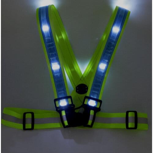 LED Reflective Vest 3 Light Modes Light Adjustable Safety Vest For Night Running Motorcycle Cycling Belt