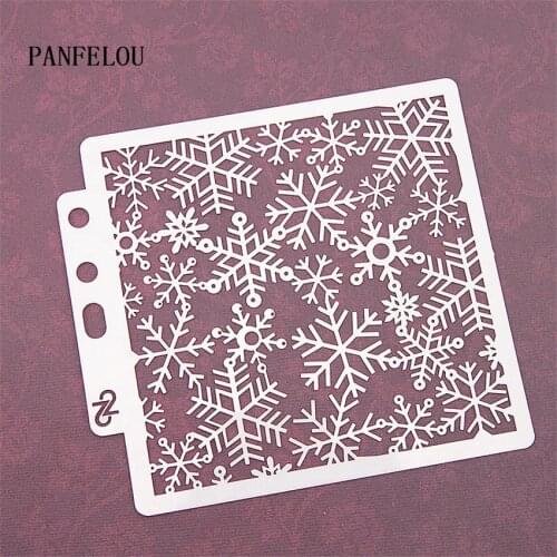 Snowflake scrapbook stencils spray plastic mold shield DIY cake hollow Embellishment printing lace ruler Valentines Day