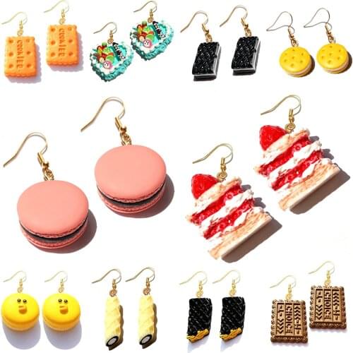 Earring For Women Resin Drop Custom Made Handmade Cute Girls Gift Cookies Macaron Cake Food Donuts earrings for women 2020