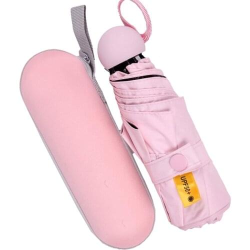 Hot Mini Travel Sun Rain Umbrella Lightweight Windproof Portable Umbrella Compact Parasol with UV Protection