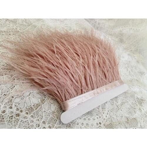 10 yards Mauve pink Ostrich Feather Fringe trim by the yard | #25