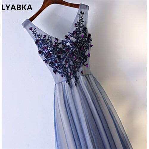 2019 Hot Sale Evening Dress A-line Robe De Soire Abendkleider Sexy V-Neck Lace-up Real Photo Evening Dresses Vestido De Festa