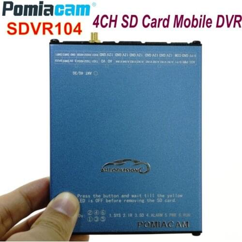 2021 Newest 4CH SD Card Mobile DVR SDVR104 4 channel Vehicle Car Bus video recorder system support 1080P AHD Analog Cameras