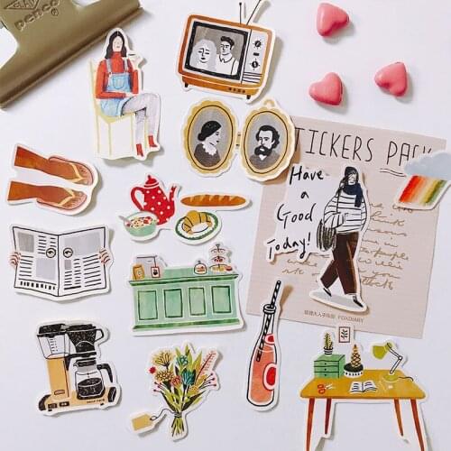 23pcs have a good day Waterproof laptap stickers for Home decor on laptop decal fridge skateboard doodle toy sticker