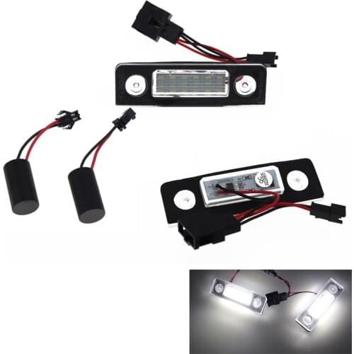 2X Error Free LED Number License Plate Lights For Skoda Octavia 2 Facelift 2009 -2012 Facelifted 2003-2012 Roomster 5J 2006-2010