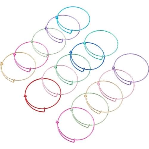 50pcs/set Expandable Bangle Bracelets Adjustable Iron Wire Bangles Making Accessories DIY Charms Bracelets Jewelry Accessories