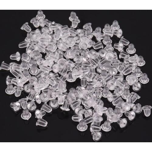 500pcs Plastic Earring Rubber Earring Back Silicone Round Ear Plug Blocked Caps Earrings Back Stoppers For DIY Earring Parts
